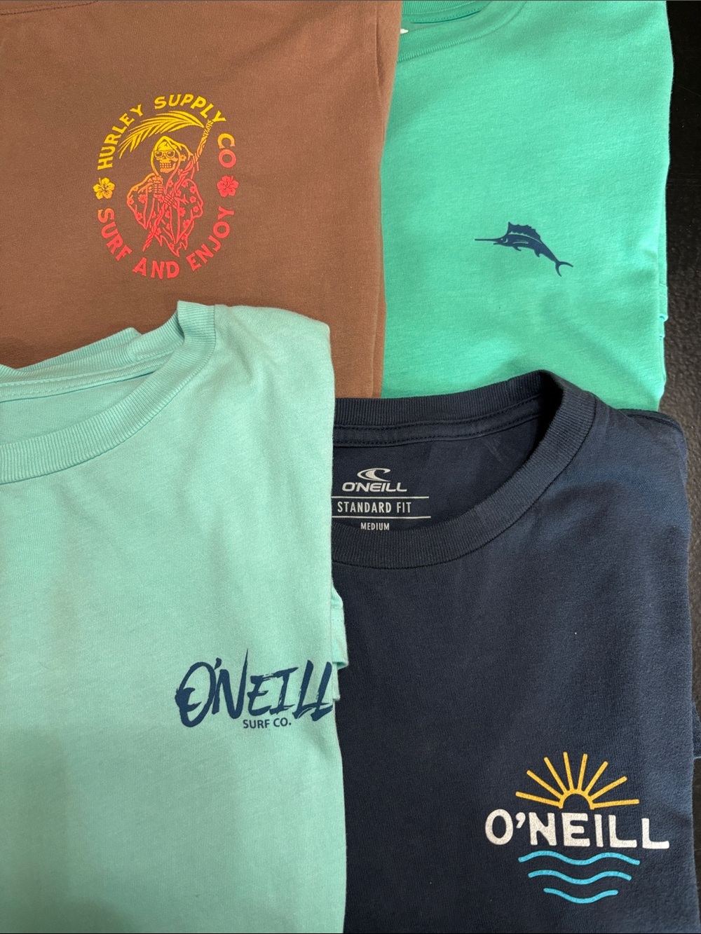 Hurley Short Sleeve Tee Pack - Brown, Mint, Teal, Navy